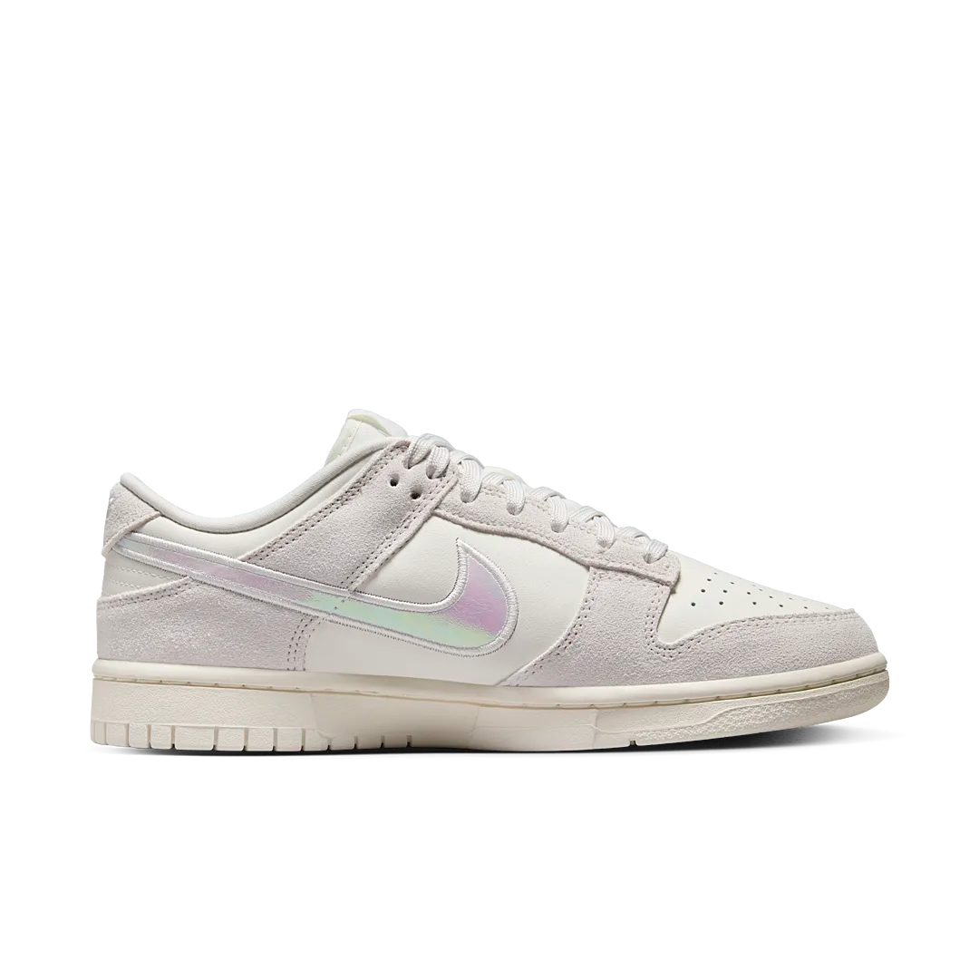 Nike Dunk Low Sail Iridescent Swoosh, Sail/Multi-Color/Siren Red/Hyper Pink/Phantom (HF5074-133)