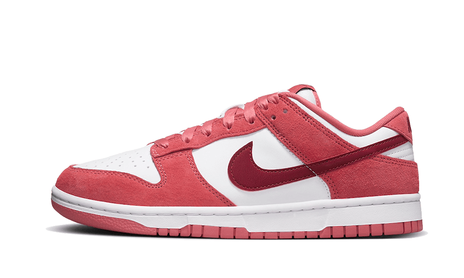 Nike Dunk Low Valentine's Day (2024), White/Team Red/Adobe/Dragon Red (FQ7056-100)