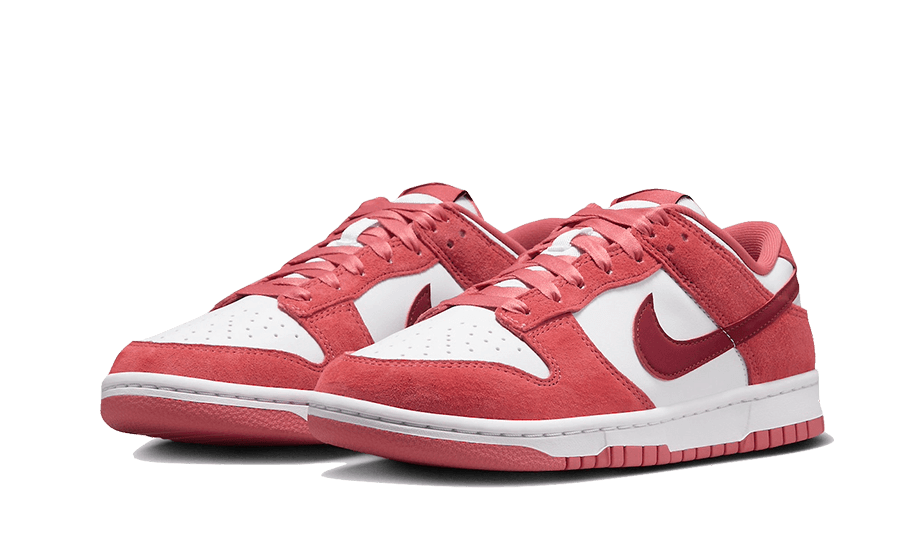 Nike Dunk Low Valentine's Day (2024), White/Team Red/Adobe/Dragon Red (FQ7056-100)