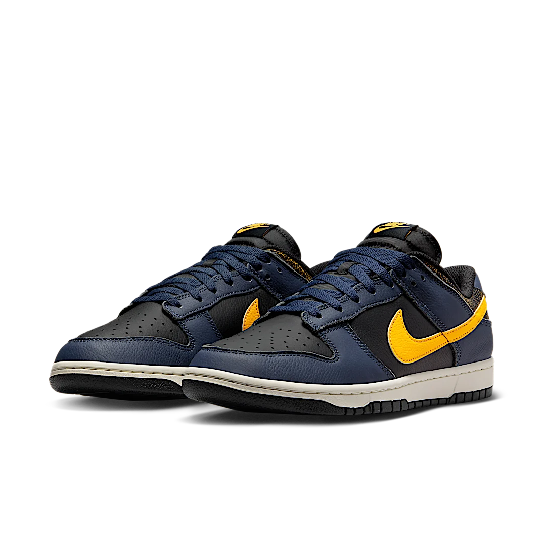 Nike Dunk Low Vintage Michigan, Black/Tour Yellow/Midnight Navy/Sail (FZ4014-010)