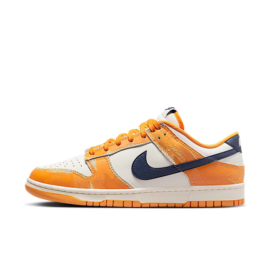 Nike Dunk Low Wear and Tear Yellow, White/Yellow/Navy (FN3418-100)