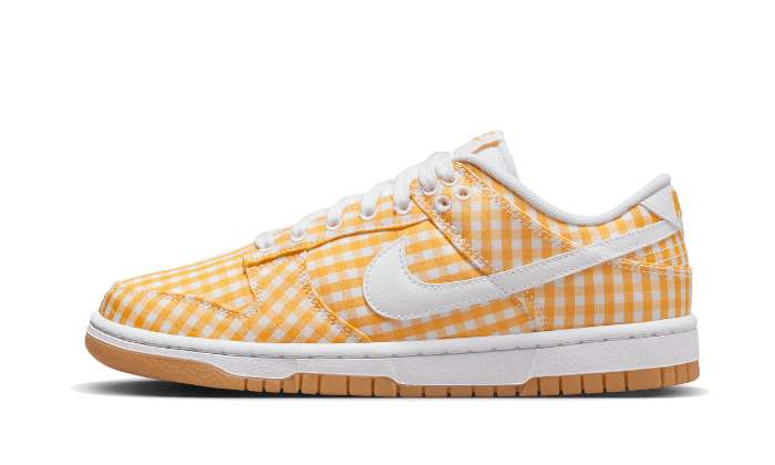 Nike Dunk Low Yellow Gingham, Vivid Sulfur/White-Gum Light Brown (DZ2777-700)