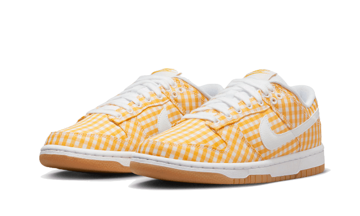 Nike Dunk Low Yellow Gingham, Vivid Sulfur/White-Gum Light Brown (DZ2777-700)