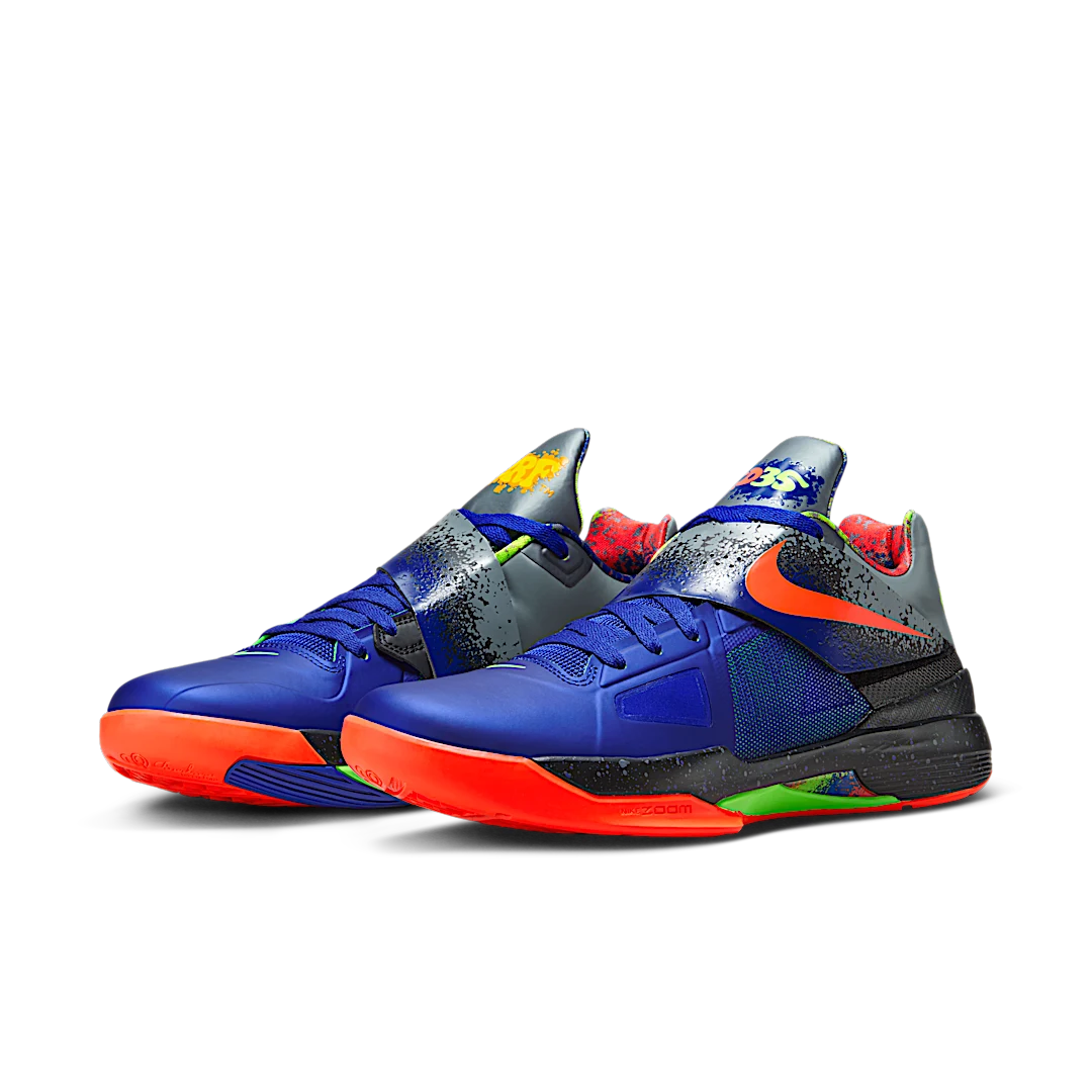 Nike KD 4 NERF (2024), Concord/Bright Crimson/Black/Cool Grey/Green Strike (FQ8180-400)