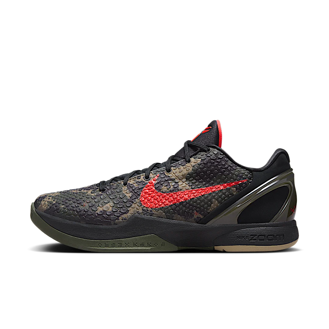 Nike Kobe 6 Protro Italian Camo (2024), Black/Crimson Bog/Khaki (FQ3546-001 / HM4824-001)