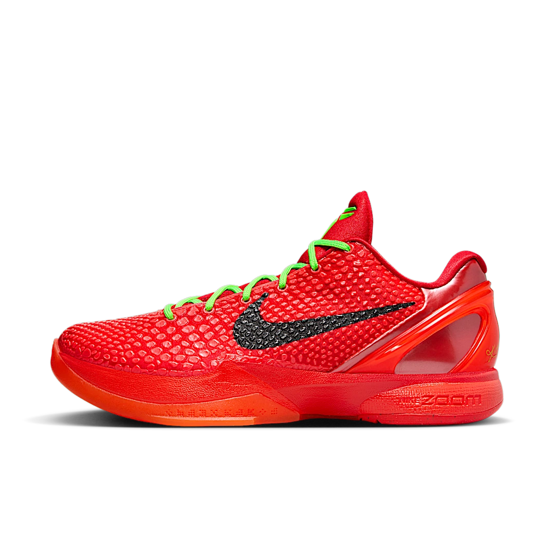 Nike Kobe 6 Protro Reverse Grinch, Bright Crimson/Black/Electric Green (FV4921-600 / FV9676-600)