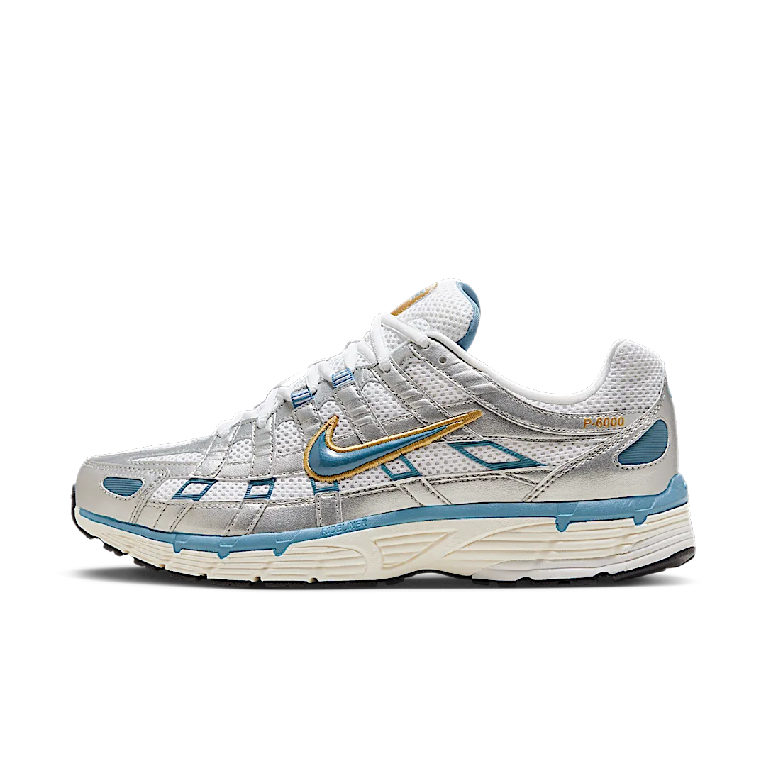 Nike P-6000 Metallic Silver Aegean Storm, White/Metallic Silver/Pale Ivory/Aegean Storm (HJ7246-100)