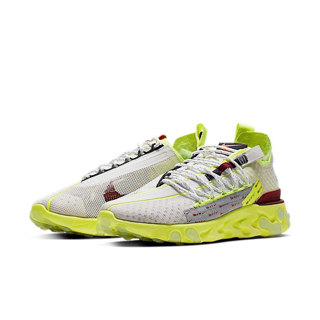 Nike React Runner ISPA Platinum Tint Volt Glow Team Red