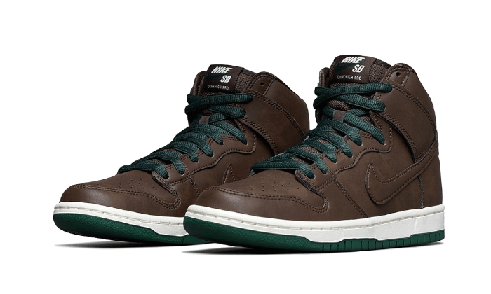 Nike SB Dunk High Baroque Brown Vegan Leather, Baroque Brown/White-Pine Green (CV1624-200)