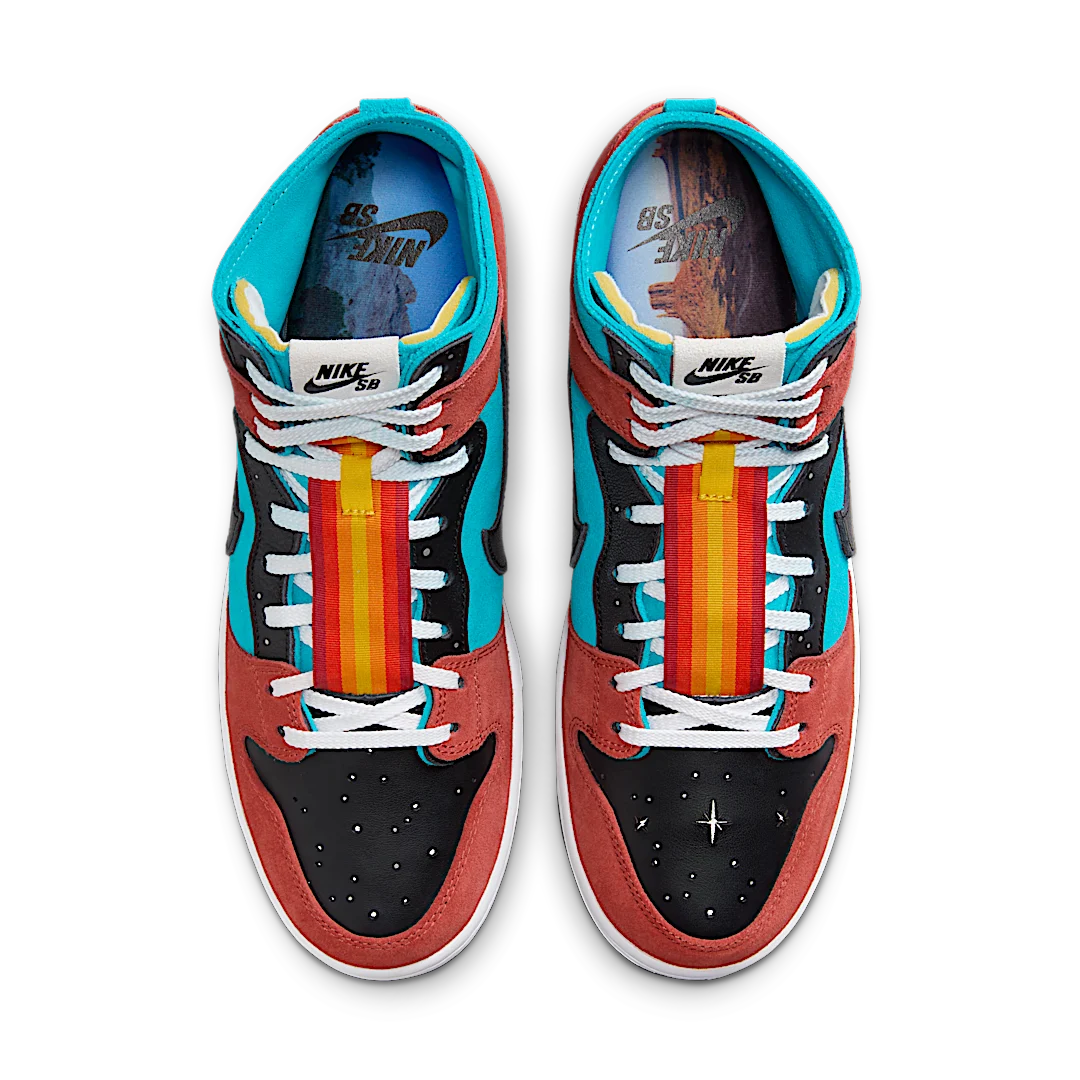 Nike SB Dunk High Di'orr Greenwood Navajo Arts, Turquoise Blue/Black/Rugged Orange (FQ1775-400)