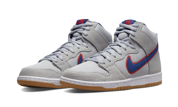 Nike SB Dunk High New York Mets, Cloud Grey/Rush Blue-Team Orange-White (DH7155-001)