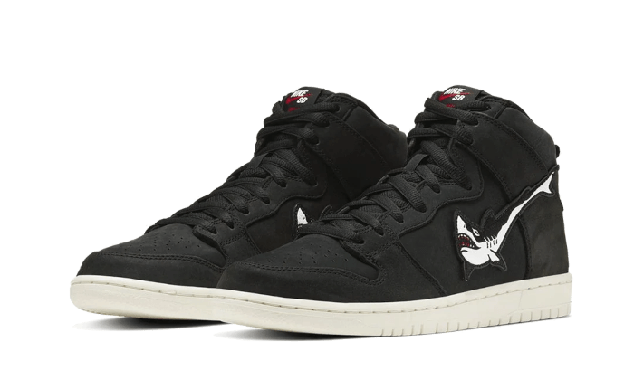 Nike SB Dunk High Oski Shark, Black/White-Red-Sail (CI2692-001)