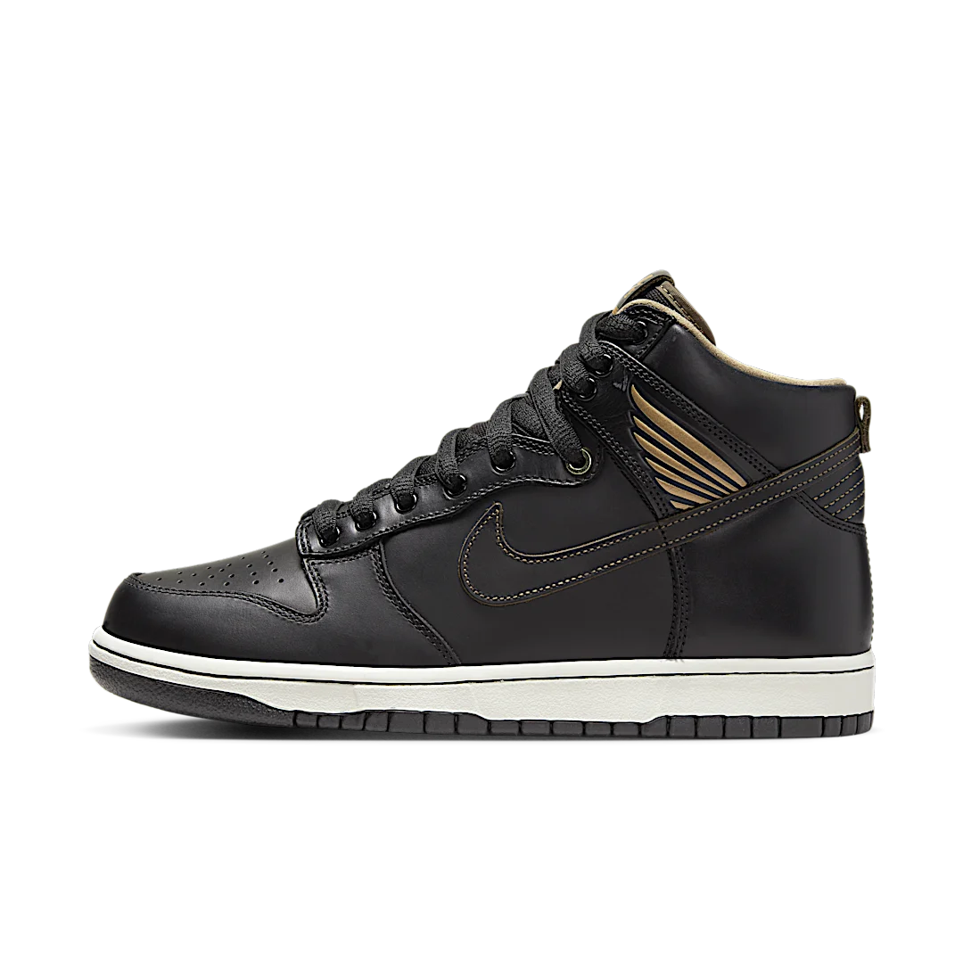 Nike SB Dunk High Pawnshop Skate Co. Old Soul, Black/Black-Metallic Gold (FJ0445-001)