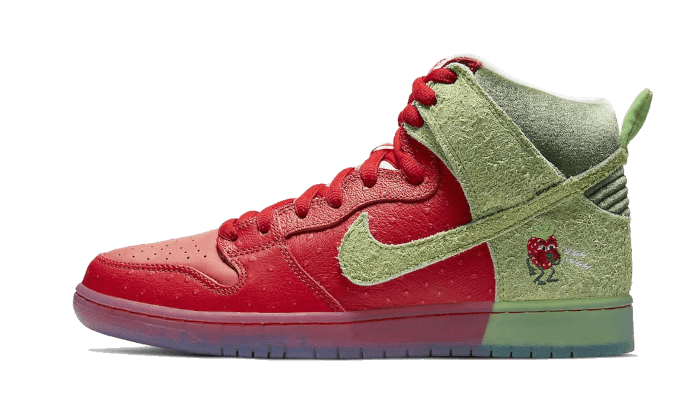 Nike SB Dunk High Strawberry Cough (Regular Box), University Red/Spinach Green-Magic Ember (CW7093-600)