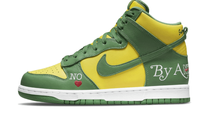 Nike SB Dunk High Supreme By Any Means Brazil, Varsity Maize/Pine Green-White (DN3741-700)