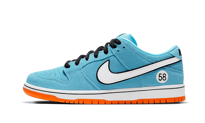 Nike SB Dunk Low Club 58 Gulf, Blue Chill/Safety Orange-Black-White (BQ6817-401)