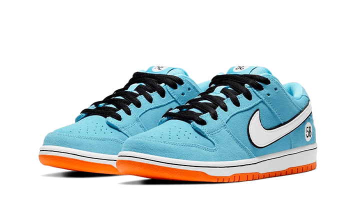 Nike SB Dunk Low Club 58 Gulf, Blue Chill/Safety Orange-Black-White (BQ6817-401)