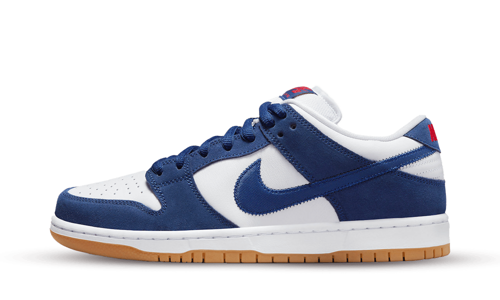 Nike SB Dunk Low Los Angeles Dodgers, Deep Royal Blue/White-Sport Red-Gum Light Brown (DO9395-400)