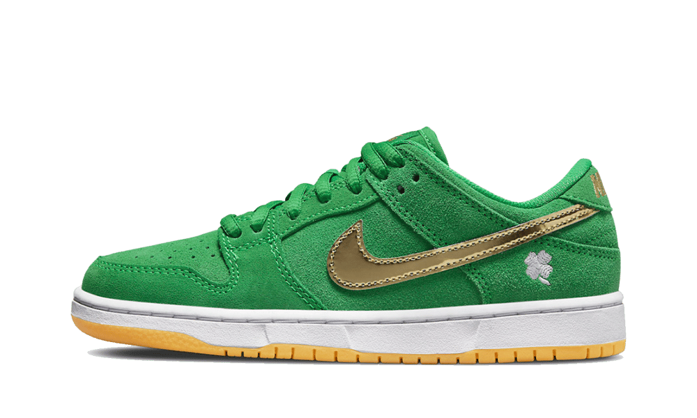 Nike SB Dunk Low Pro St. Patrick's Day (2022), Green/Metallic Gold-White-Light Gum (BQ6817-303)