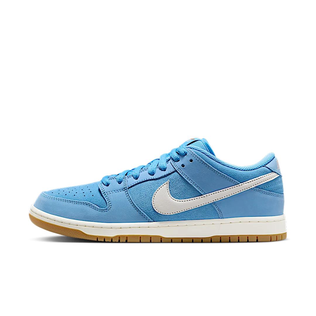 Nike SB Dunk Low Pro University Blue Gum, University Blue/Sail/University Blue/Psychic Blue/Gum Light Brown/Safety Orange (FJ1674-401)