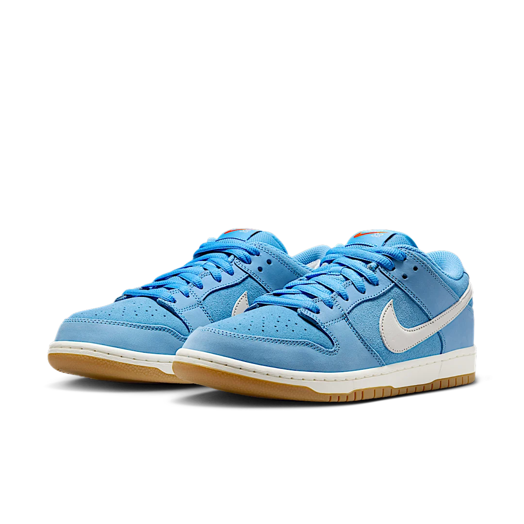 Nike SB Dunk Low Pro University Blue Gum, University Blue/Sail/University Blue/Psychic Blue/Gum Light Brown/Safety Orange (FJ1674-401)