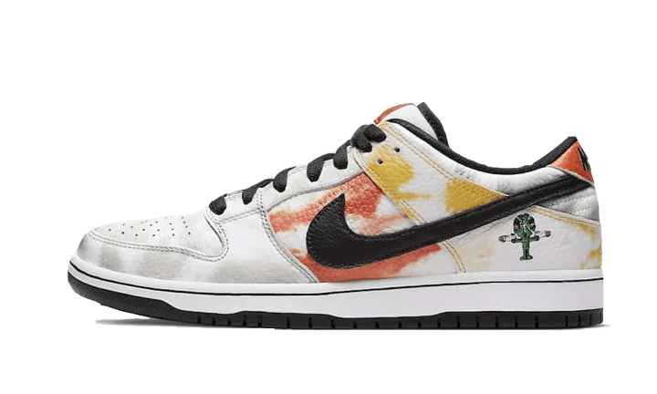 Nike SB Dunk Low Raygun Tie-Dye White, White/Black-Orange Flash (BQ6832-101)