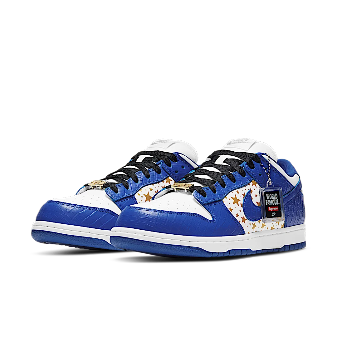 Nike SB Dunk Low Supreme Stars Hyper Royal (2021), Hyper Royal/Metallic Gold-White (DH3228-100)