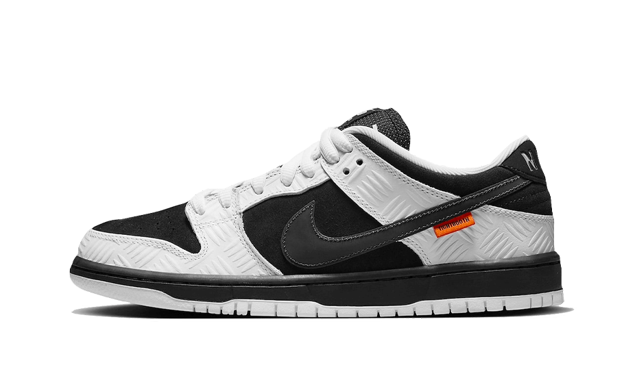 Nike SB Dunk Low TIGHTBOOTH, White/Black-Safety Orange (FD2629-100)