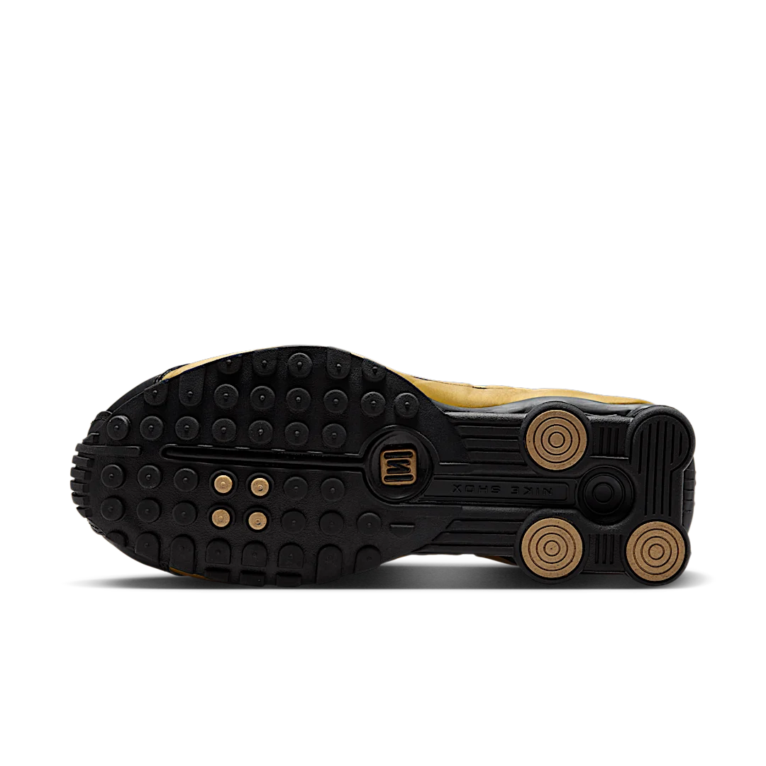 Nike Shox R4 Black Metallic Gold, Black/Metallic Gold/Metallic Silver (AR3565-005)