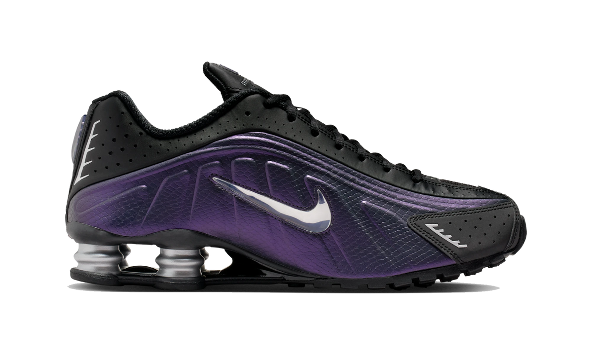 Nike Shox R4 Black Metallic Silver Purple Dynasty
