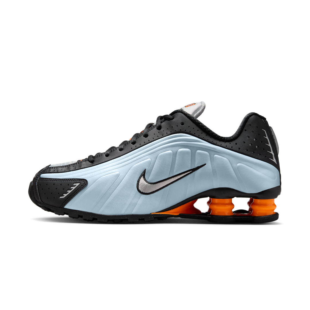 Nike Shox R4 Blue Tint Total Orange Black Metallic Silver, Blue Tint/Total Orange/Black/Metallic Silver (AR3565-401)