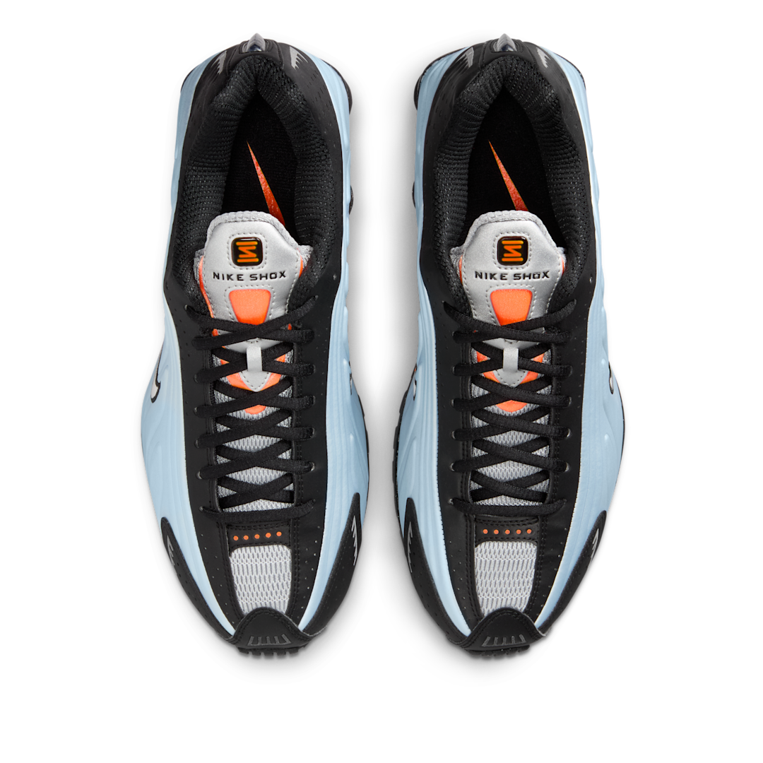 Nike Shox R4 Blue Tint Total Orange Black Metallic Silver, Blue Tint/Total Orange/Black/Metallic Silver (AR3565-401)