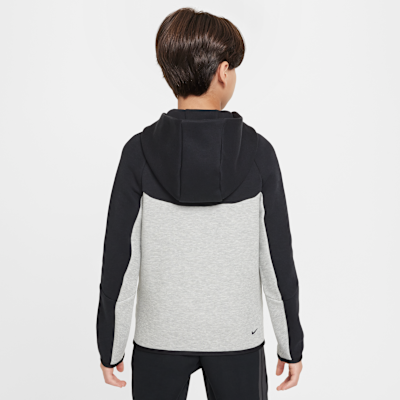 Nike Sportswear Tech Fleece Older Kids' Full-Zip Hoodie Dark Grey Heather/Black/Black/Black