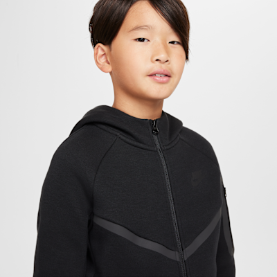 Nike Sportswear Tech Fleece Older Kids' Full-Zip Hoodie Black/Black/Black/Black