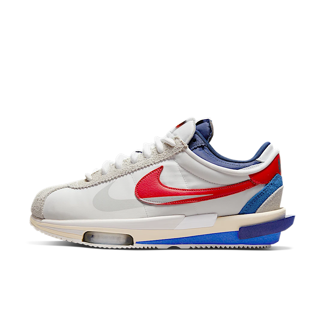 Nike Zoom Cortez SP sacai White University Red Blue, White/Light Cream-University Red (DQ0581-100)