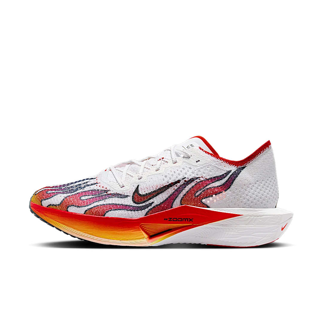 Nike ZoomX Vaporfly Next% 3 FK Ekiden Pack, White/Habanero Red-Black-University Red-University Gold-Concord (HQ3504-100)