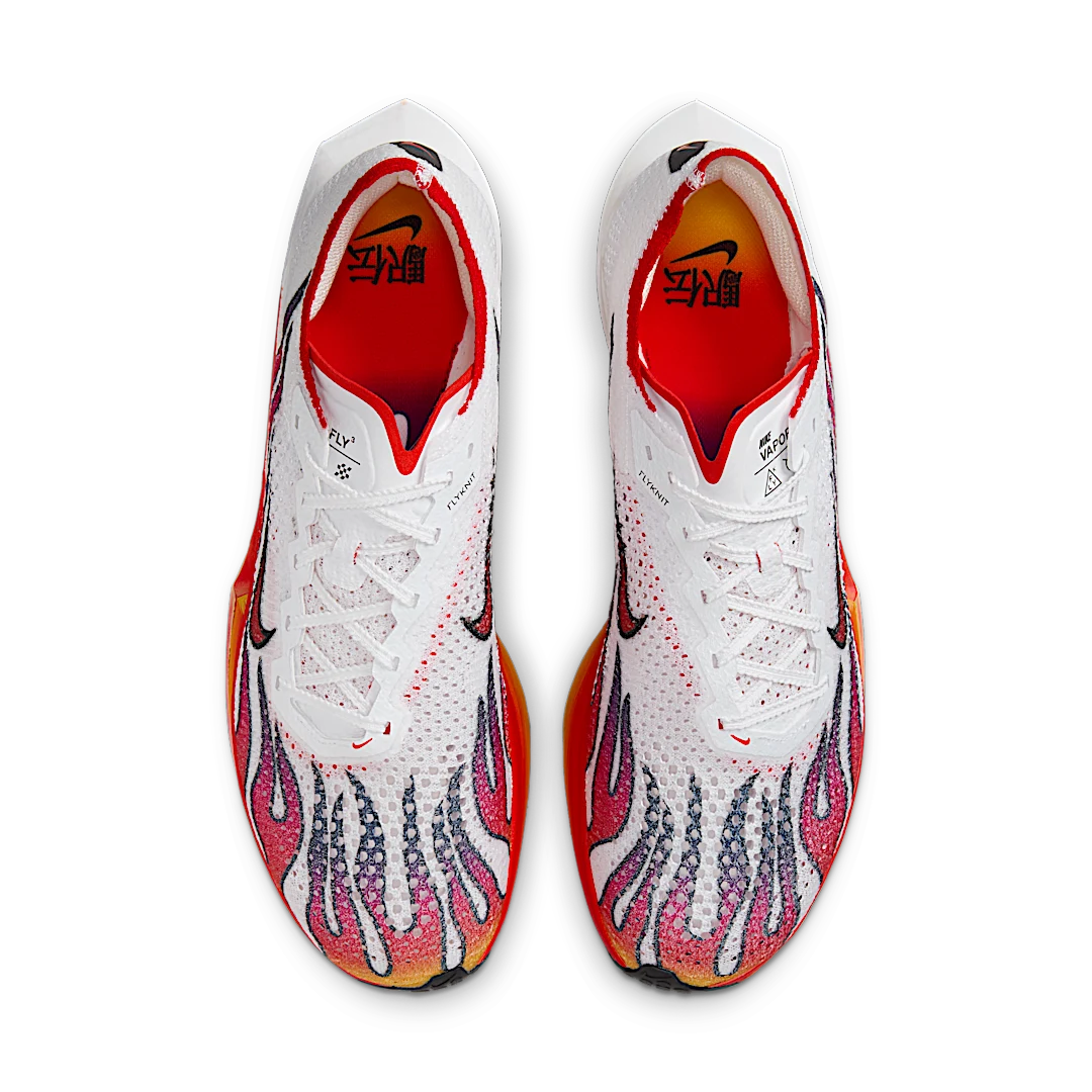 Nike ZoomX Vaporfly Next% 3 FK Ekiden Pack, White/Habanero Red-Black-University Red-University Gold-Concord (HQ3504-100)