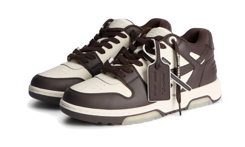 OFF-WHITE Out Of Office OOO Low Tops Chocolate White