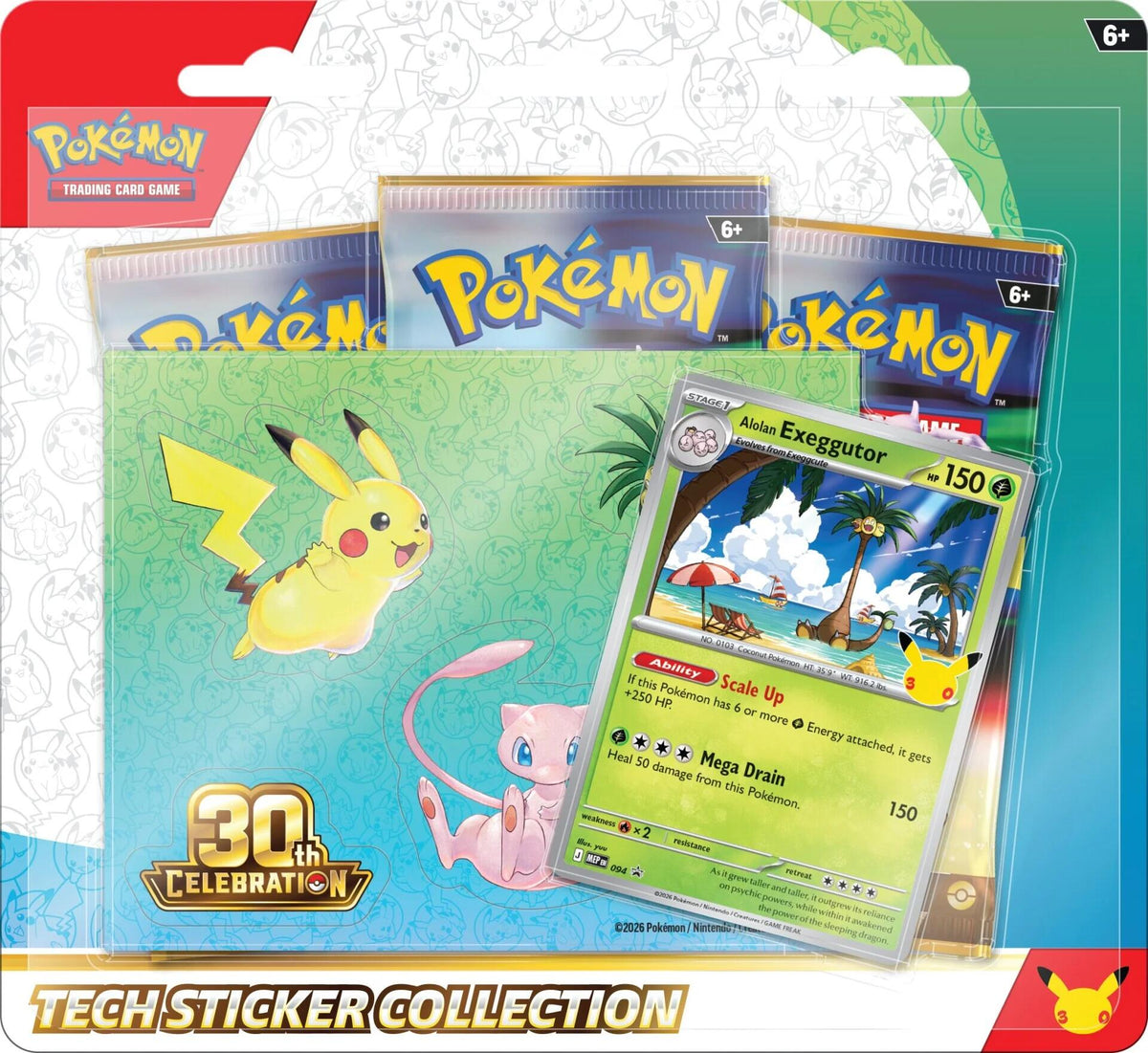 Pokémon TCG 30th Celebration: Alolan Exeggutor Tech Sticker Collection