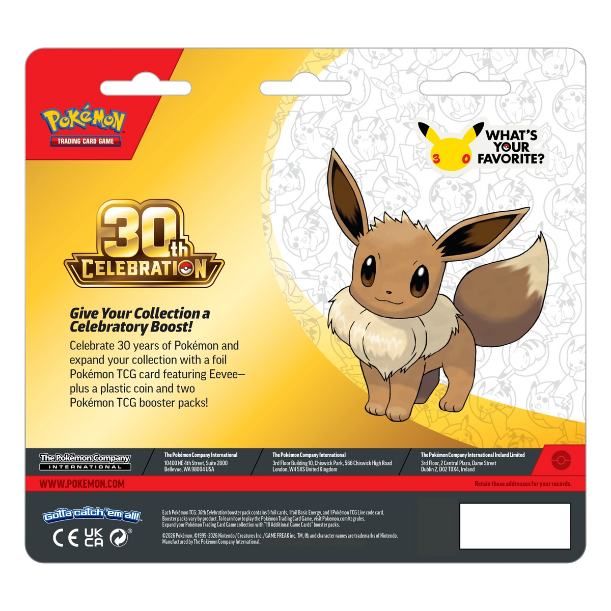 Pokémon TCG 30th Celebration: Eevee 2-Pack Blister
