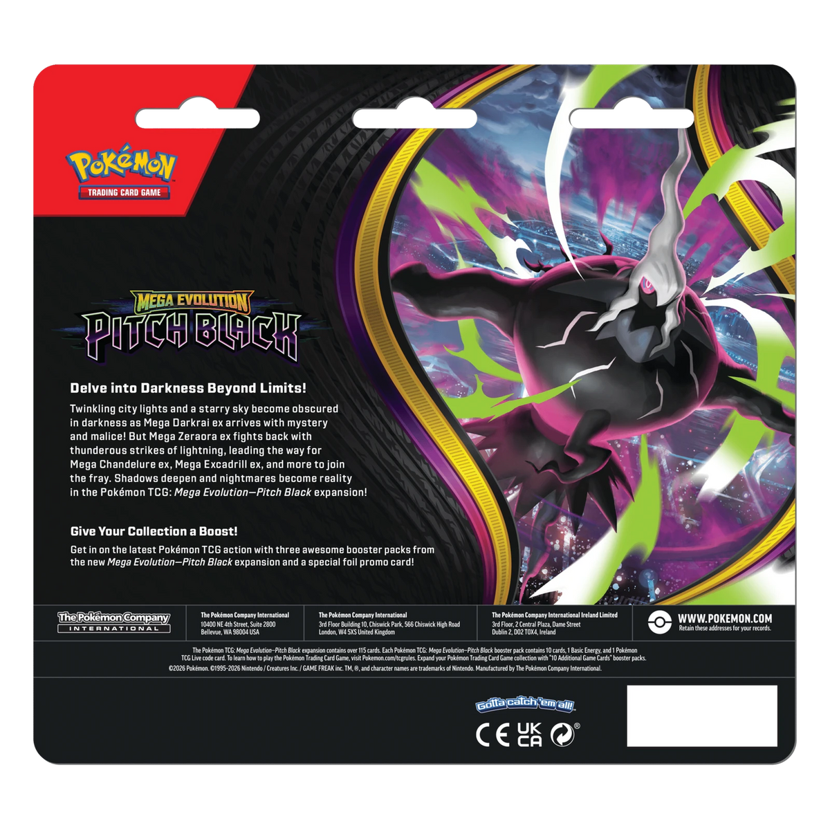 Pokémon TCG Pitch Black: Binacle 3-Pack Blister