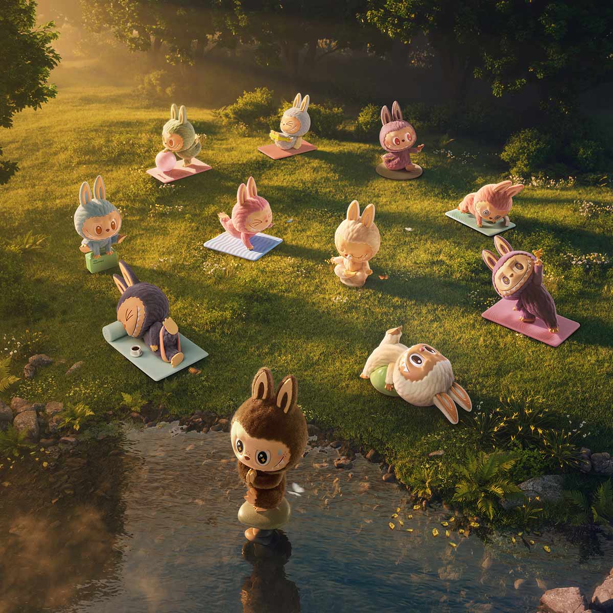 Pop Mart Labubu The Monsters Lazy Yoga Series Figures