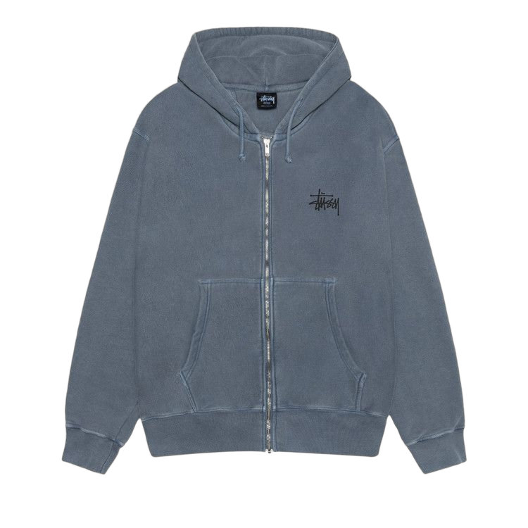 Stussy Basic Zip Hoodie Pigment Dyed Navy