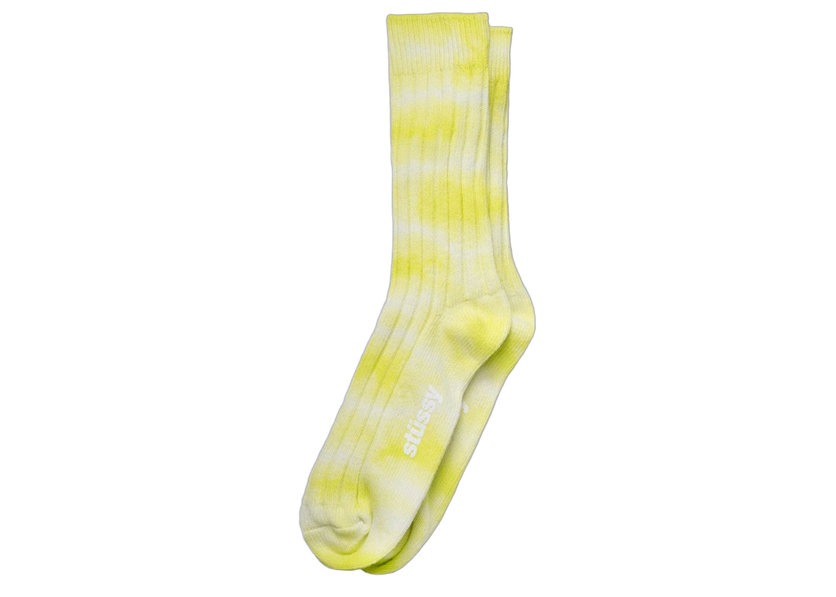 Stussy Dyed Ribbed Crew Socks Lime