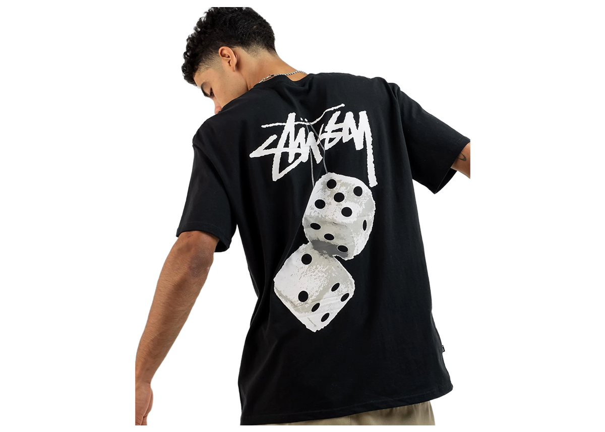 Stussy Fuzzy Dice Tee Black, Black (1904765-BLK)