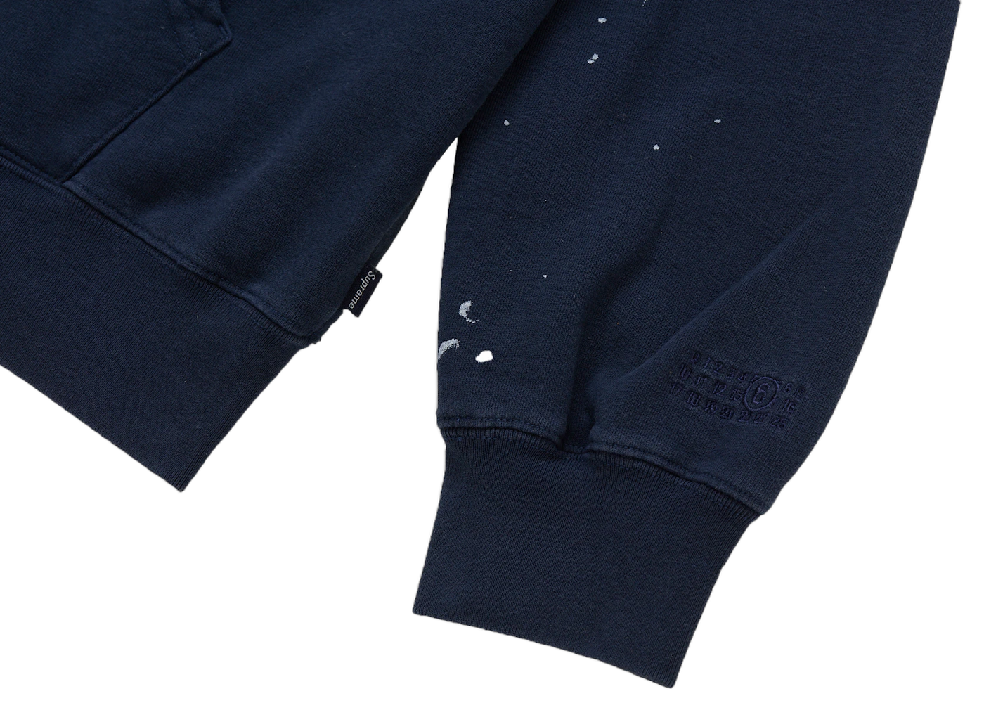 Supreme MM6 Maison Margiela Box Logo Zip Up Hooded Sweatshirt Navy