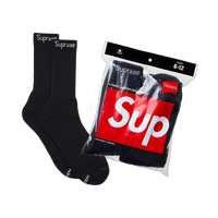 Supreme x Hanes Crew Socks (4 Pack) Black