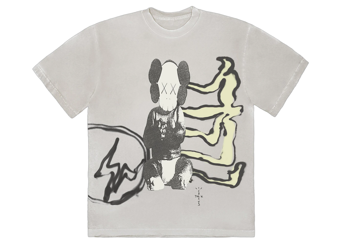 Travis Scott Cactus Jack + Kaws For Fragment T-Shirt Aged Yellow