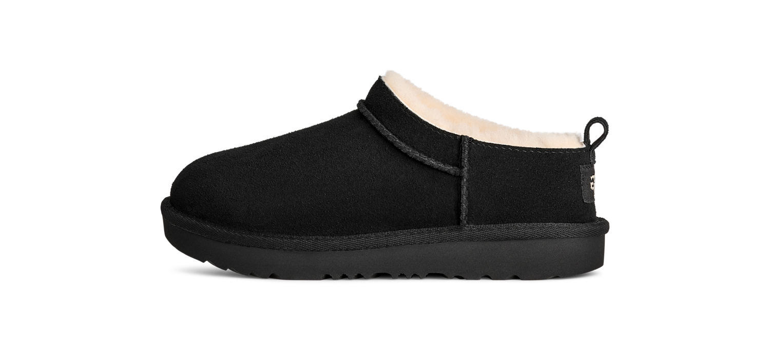 UGG Classic Micro Slipper Black (Kids), Black (1174410K-BLK)