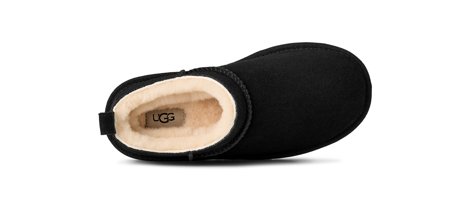 UGG Classic Micro Slipper Black (Kids), Black (1174410K-BLK)